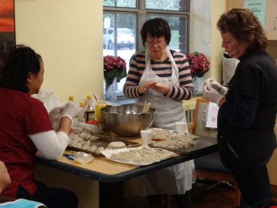 Ellen Wrapping Dumplings