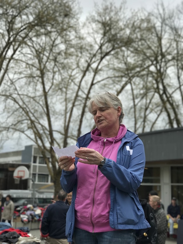 Bernadette Howell at the April 2017 Providence in the Park outreach event.