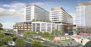 Artistic rendering of the new St. Paul's Hospital and health campus at the False Creek Flats. (IBI Group Architects / Providence Health Care)