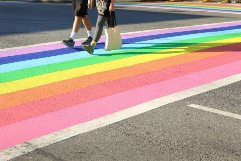 Vancouver city councillor is pushing for four more rainbow crosswalks at the city’s major intersections. (Photo courtesy of Getty Images/The Georgia Straight.)