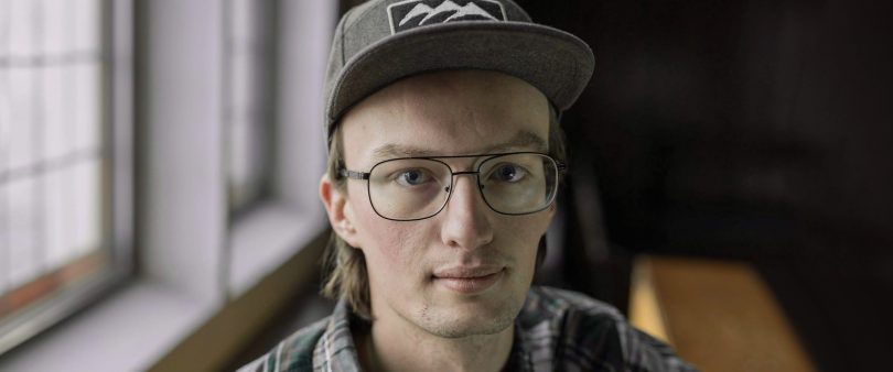 Dayton Wilson, 24, pictured here in 2018, suffered brain damage from an overdose in August 2016 and has trouble speaking and walking. (Jeff Bassett/The Canadian Press/CBC News).
