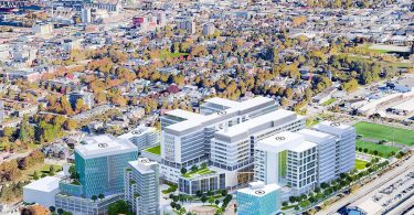 A rendering shows the future home of St. Paul’s Hospital in downtown Vancouver. An RFQ has official been issued and finalists are expected to be selected this fall.