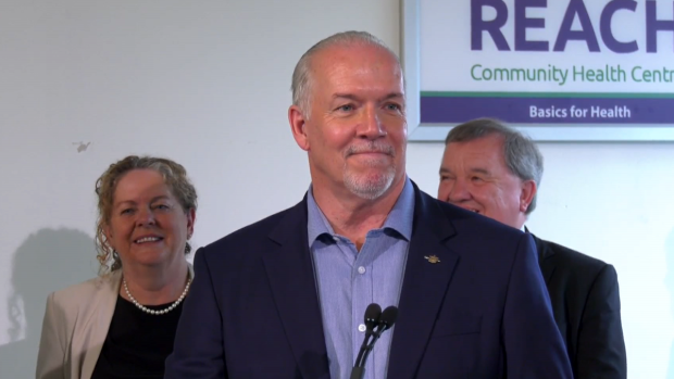 B.C. Premier John Horgan speaks at a news conference in Vancouver on Wednesday, July 17, 2019. (Photo Credit: CTV News Vancouver)