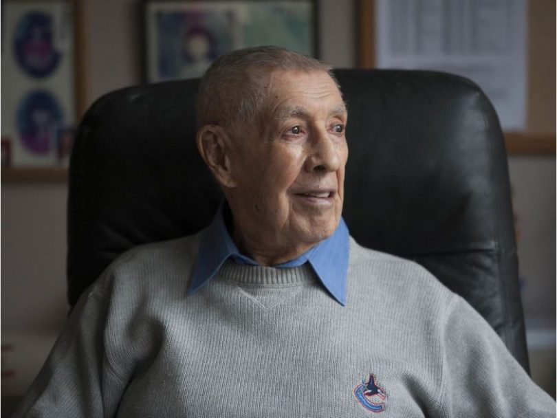 Ernie Dougherty at home in West Vancouver. (Photo credit: Vancouver Sun)