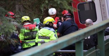 Two people are in hospital - one in critical condition - after a rescue on the Capilano River Saturday afternoon. (Photo credit: CTV)