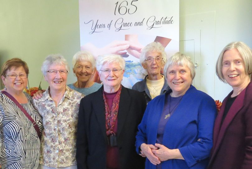 Six Sisters and one associate travelled from western and northern Canada to participate in the recent 165th anniversary celebration of the congregation. From left to right are Lila Rudachyk (SCIC associate) and Sisters Monica Guest,Rita Coumont, Rose Ketchum, Anne Collins, Fay Trombley and Maureen Fowler. (Photo courtesy of Sister Pat Poole, SCIC)