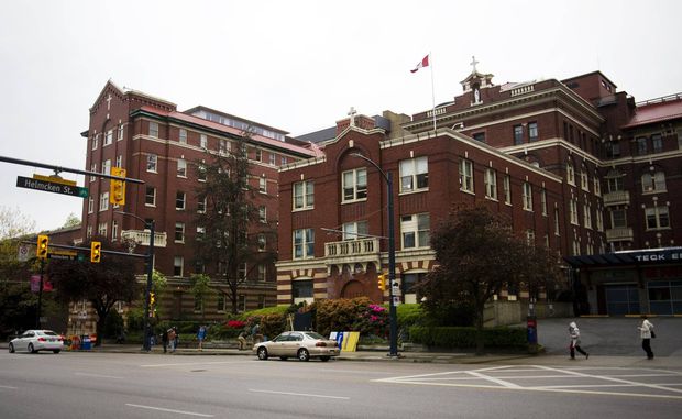 St. Paul's Hospital in Vancouver is seen in April, 2015. St. Paul’s Foundation raises funds to support Providence Health Care’s 17 B.C. sites, including St. Paul’s Hospital. (Photo credit: The Globe and Mail)