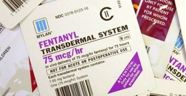 The pilot project began in July with eight patients. who each get a fentanyl patch applied to the skin, then changed every two days by a nurse. (Photo credit: The Globe and Mail)
