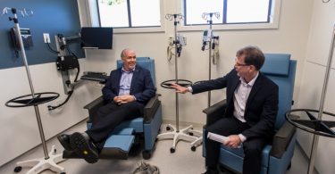 Premier John Horgan and Health Minister Adrian Dix at the opening of the Westshore Urgent Primary Care Centre in October 2018. (Photo credit: The Times Colonist)