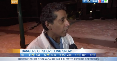 Dr. Krishnan Ramanathan, St. Paul's cardiologist, explains the dangers of shovelling snow on CTV News.