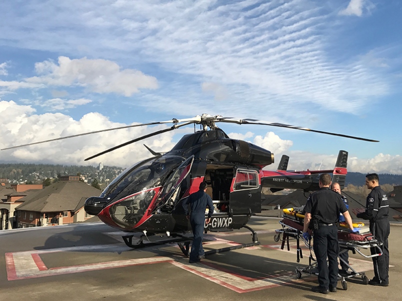 CLOSER HELP: Air ambulance service is closer to Powell River area residents with a dedicated helicopter and plane now based in Nanaimo. (Photo credit: The Powell River Peak)