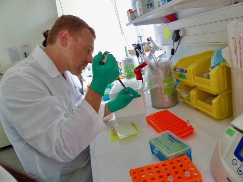 Dr. Marc Romney working in a lab. Having long chased the next emerging pathogen, Romney is now leading a sweeping study to determine why COVID-19 has killed so many in long-term care and how long vaccines will protect them into the future. (Photo credit: Times Colonist)