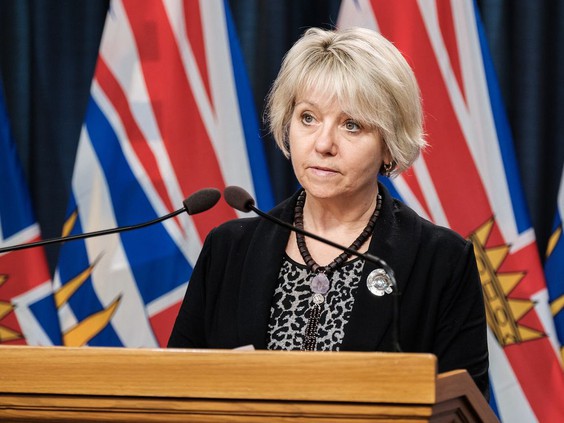 The provincial health officer, Dr. Bonnie Henry delivers an update on COVID-19 in B.C. (Photo credit: Vancouver Sun)