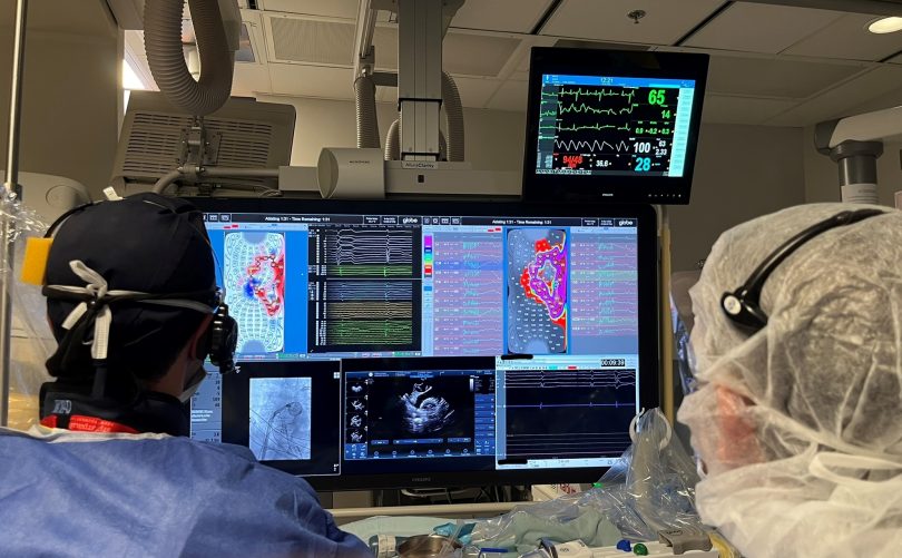 Dr. Marc Deyell uses a new atrial fibrillation (AF) treatment system in the St. Paul’s Hospital Electrophysiology Lab.