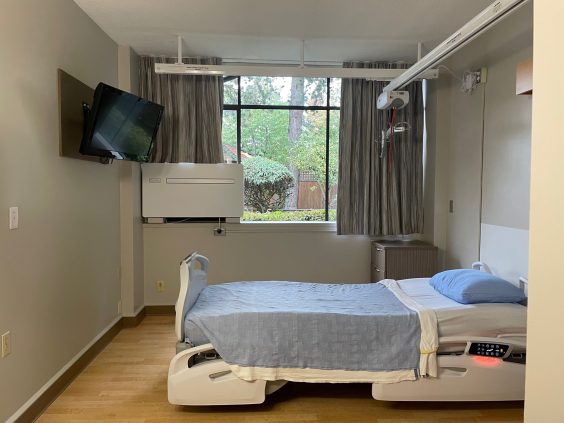 A private room at the newly renovated long-term care home